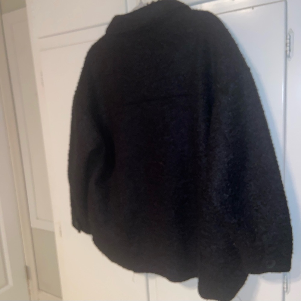 Zara Black Shacket Collared Button Up Pockets Siz… - image 8